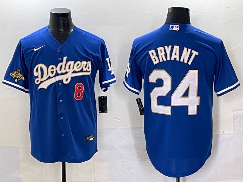 Men 2025 Los Angeles Dodgers #24 Bryant Blue gold Nike MLB Jersey style 7071